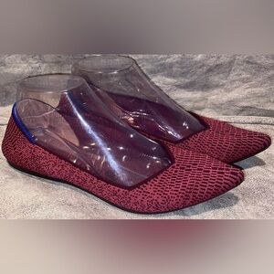 WORN 3x Rothy’s The Point Fig Python Pointed Toe Slip On Ballet Flats Loafer 7.5
